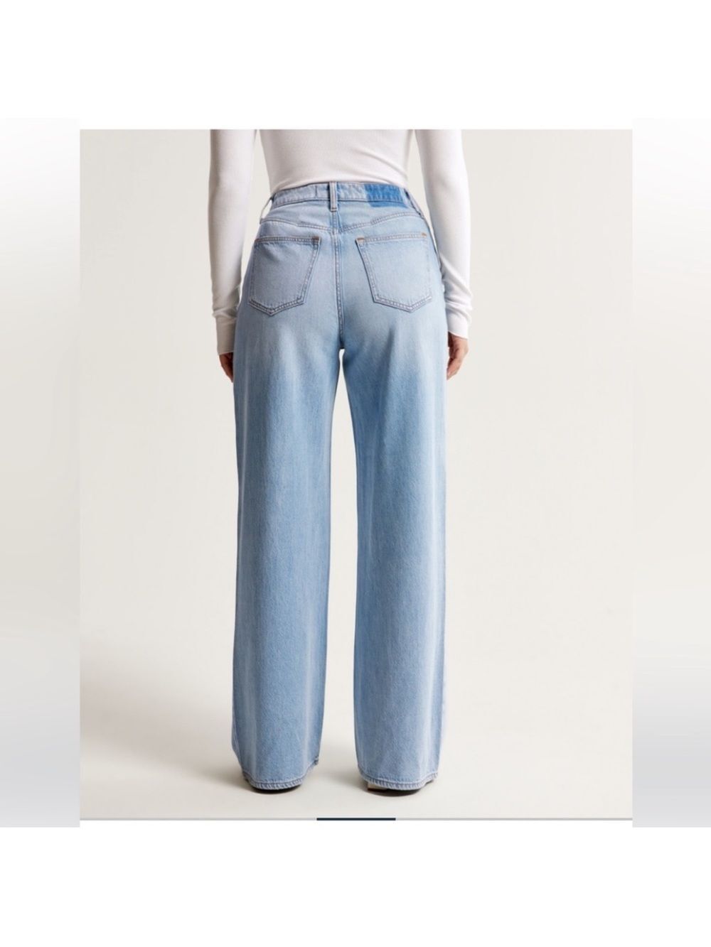 Abercrombie & Fitch Curve Love The Wide Leg High Rise Jeans Size 4L 4 Long or 27 - Picture 5 of 9